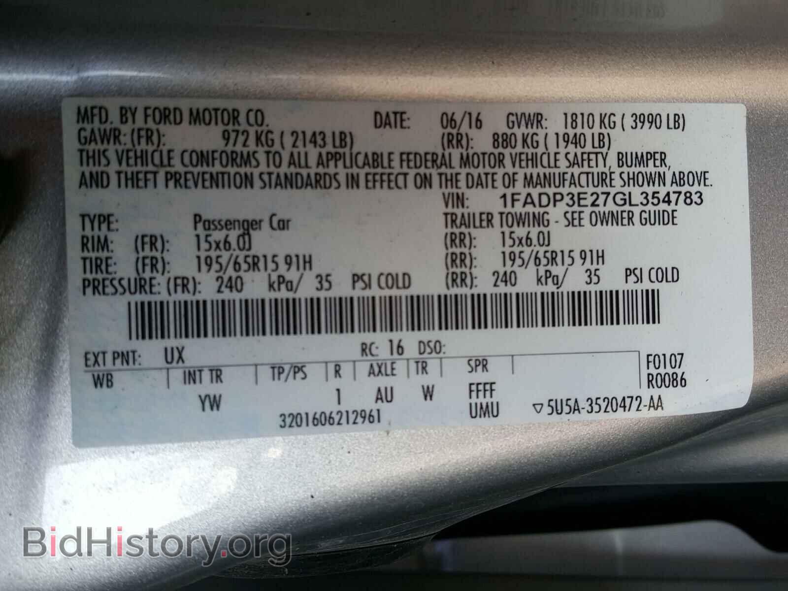 2016 FORD FOCUS - VIN: 1FADP3E27GL354783 - Фото 10