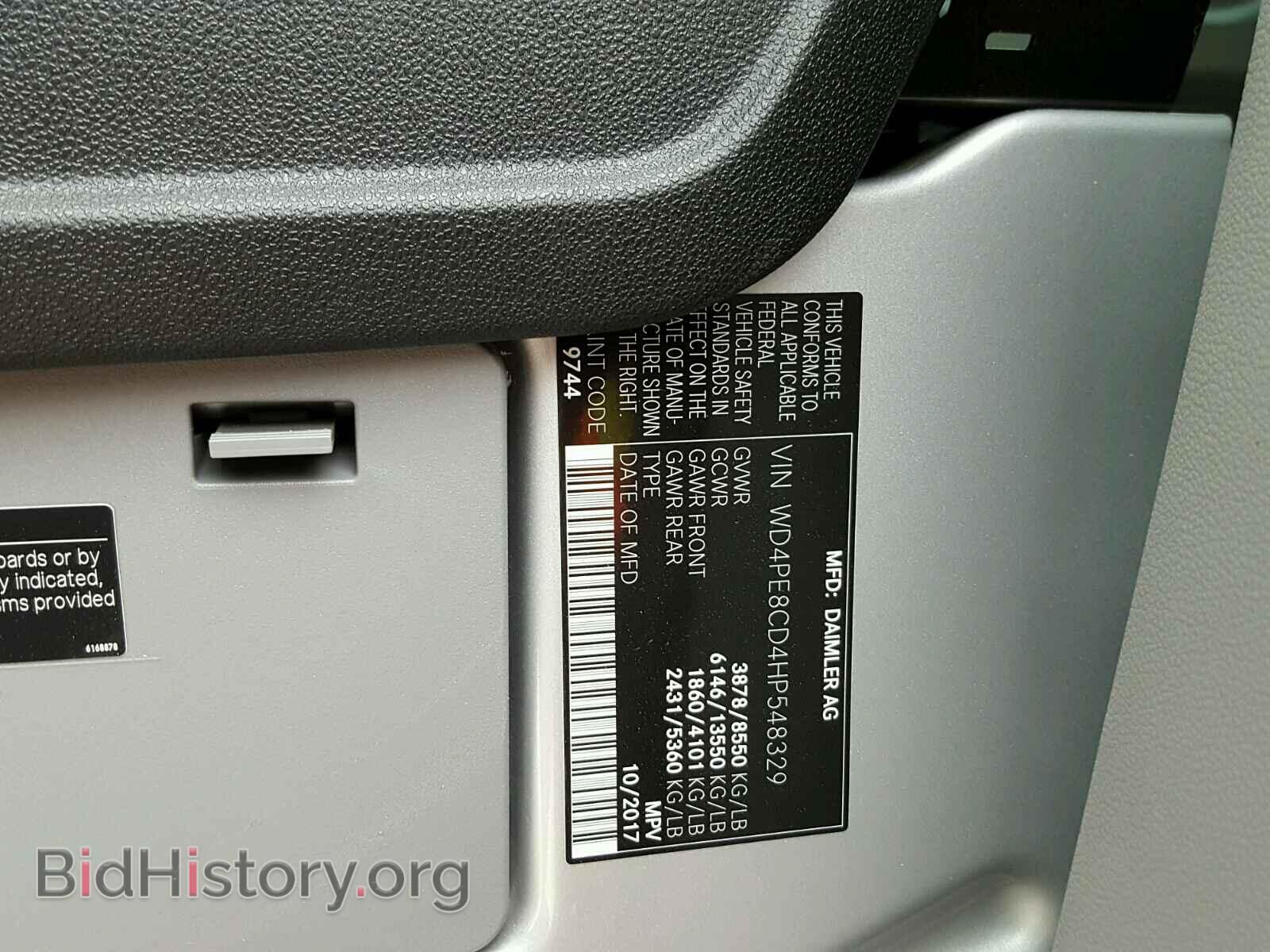 2017 MERCEDES-BENZ SPRINTER - VIN: WD4PE8CD4HP548329 - Фото 10