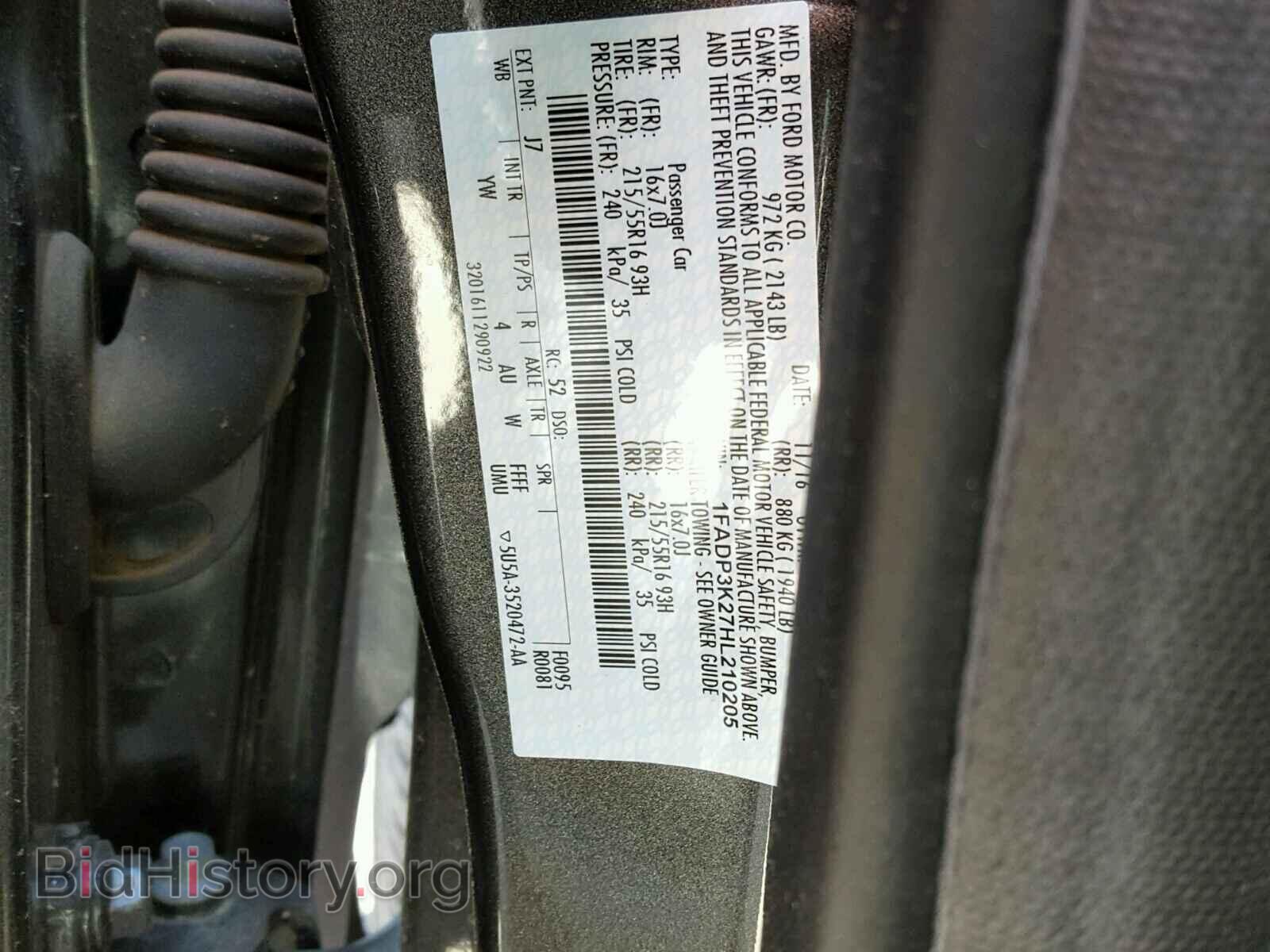 2017 FORD FOCUS - VIN: 1FADP3K27HL210205 - Photo 10
