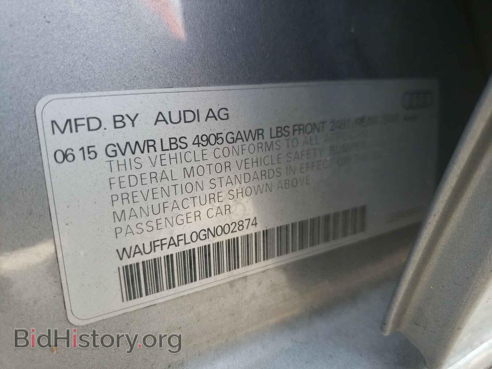 2016 AUDI A4 - VIN: WAUFFAFL0GN002874 - Фото 10