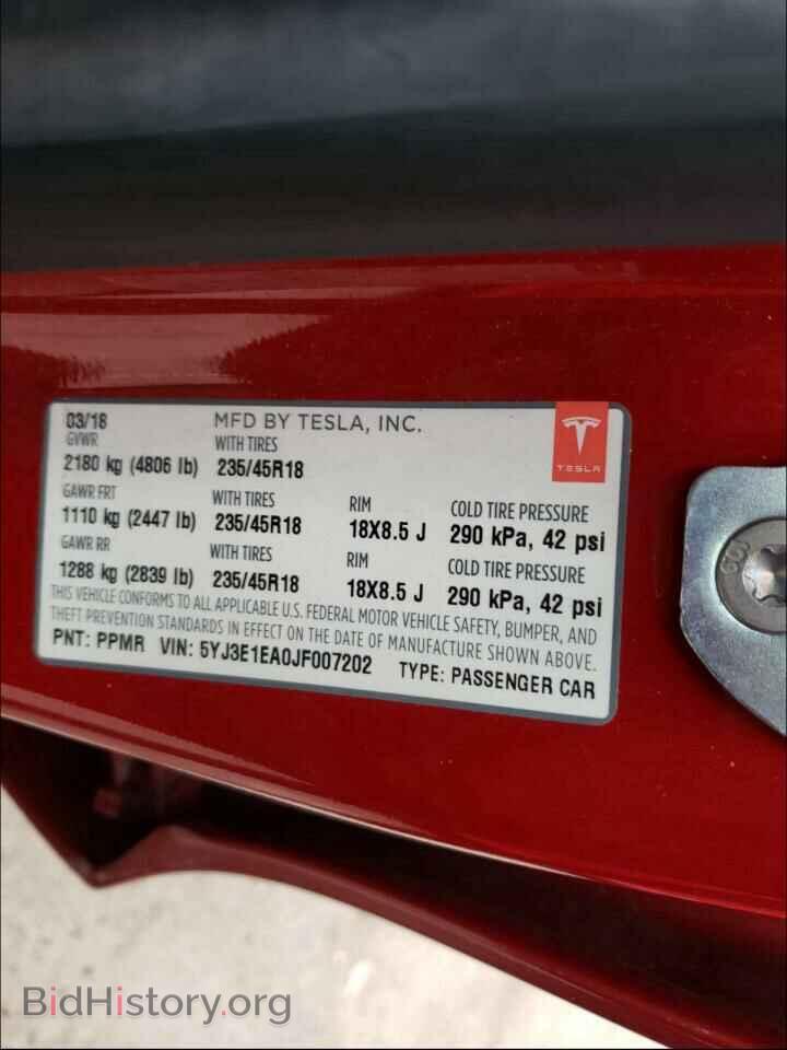 2018 TESLA MODEL 3 - VIN: 5YJ3E1EA0JF007202 - Photo 10