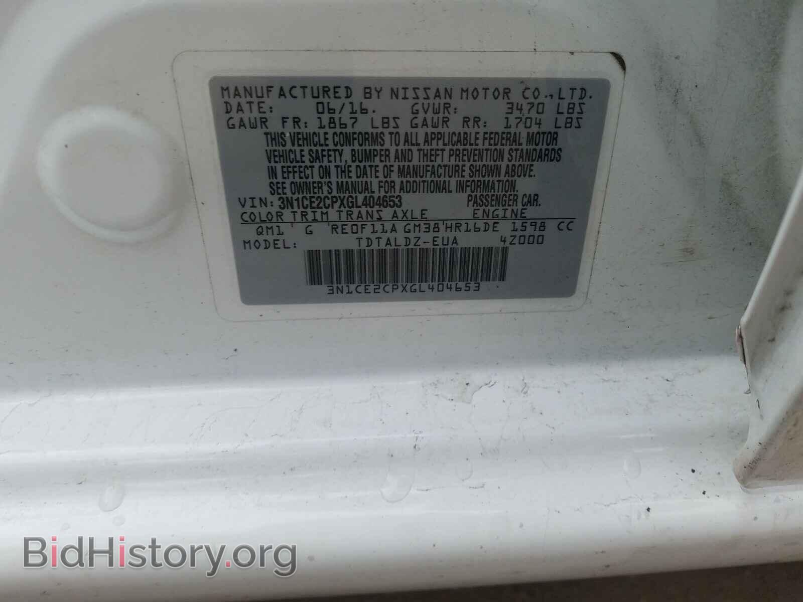 2016 NISSAN VERSA - VIN: 3N1CE2CPXGL404653 - Фото 10