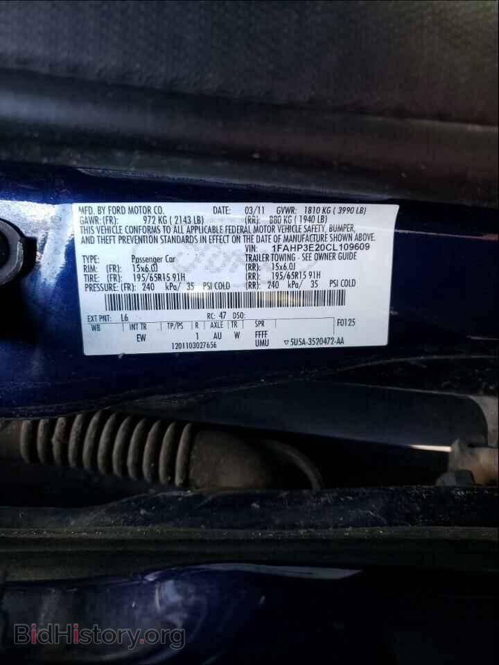2012 Ford FOCUS (VIN 1FAHP3E20CL109609) — photo 10 of 10