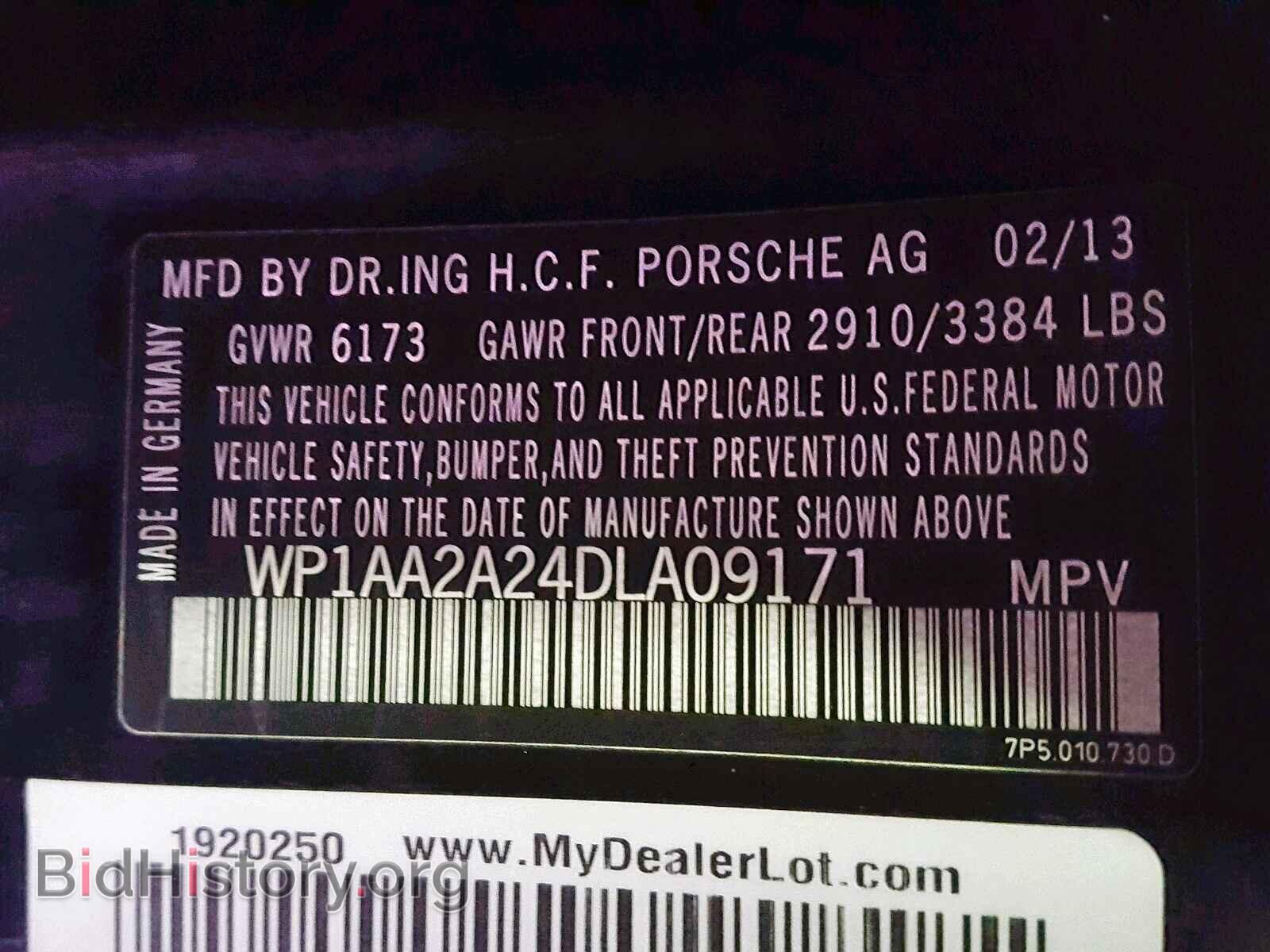 2013 PORSCHE CAYENNE - VIN: WP1AA2A24DLA09171 - Фото 10