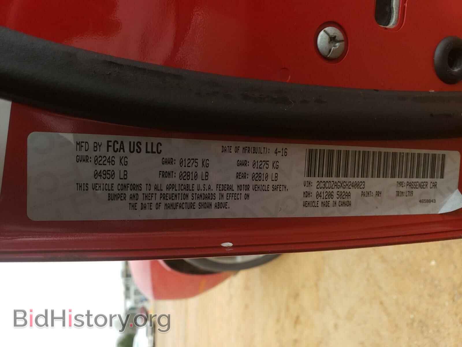 2016 DODGE CHALLENGER - VIN: 2C3CDZAGXGH240023 - Photo 10