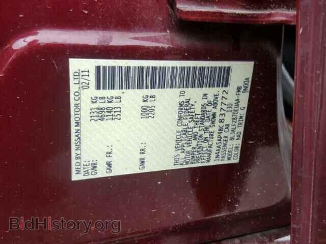 2011 NISSAN MAXIMA - VIN: 1N4AA5AP4BC837772 - Фото 10