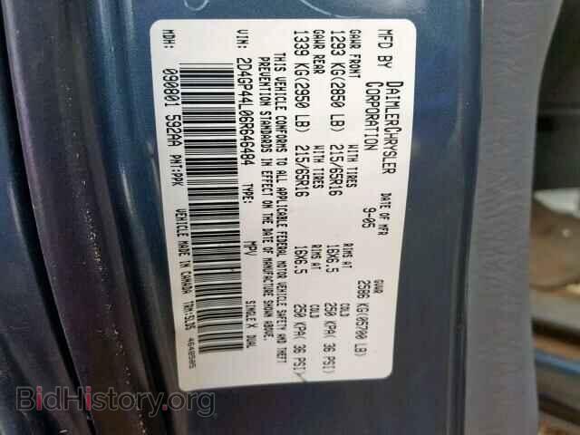2006 DODGE CARAVAN - VIN: 2D4GP44L06R646484 - Фото 10