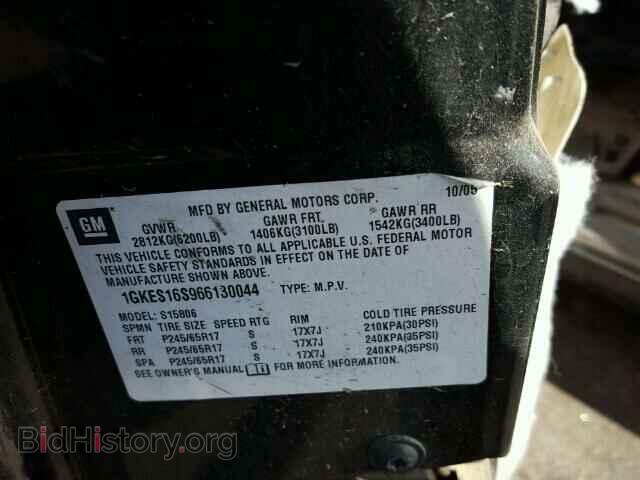 2006 GMC ENVOY - VIN: 1GKES16S966130044 - Фото 10