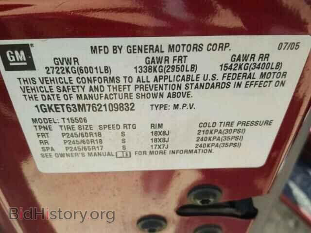 2006 GMC ENVOY - VIN: 1GKET63M762109832 - Фото 10