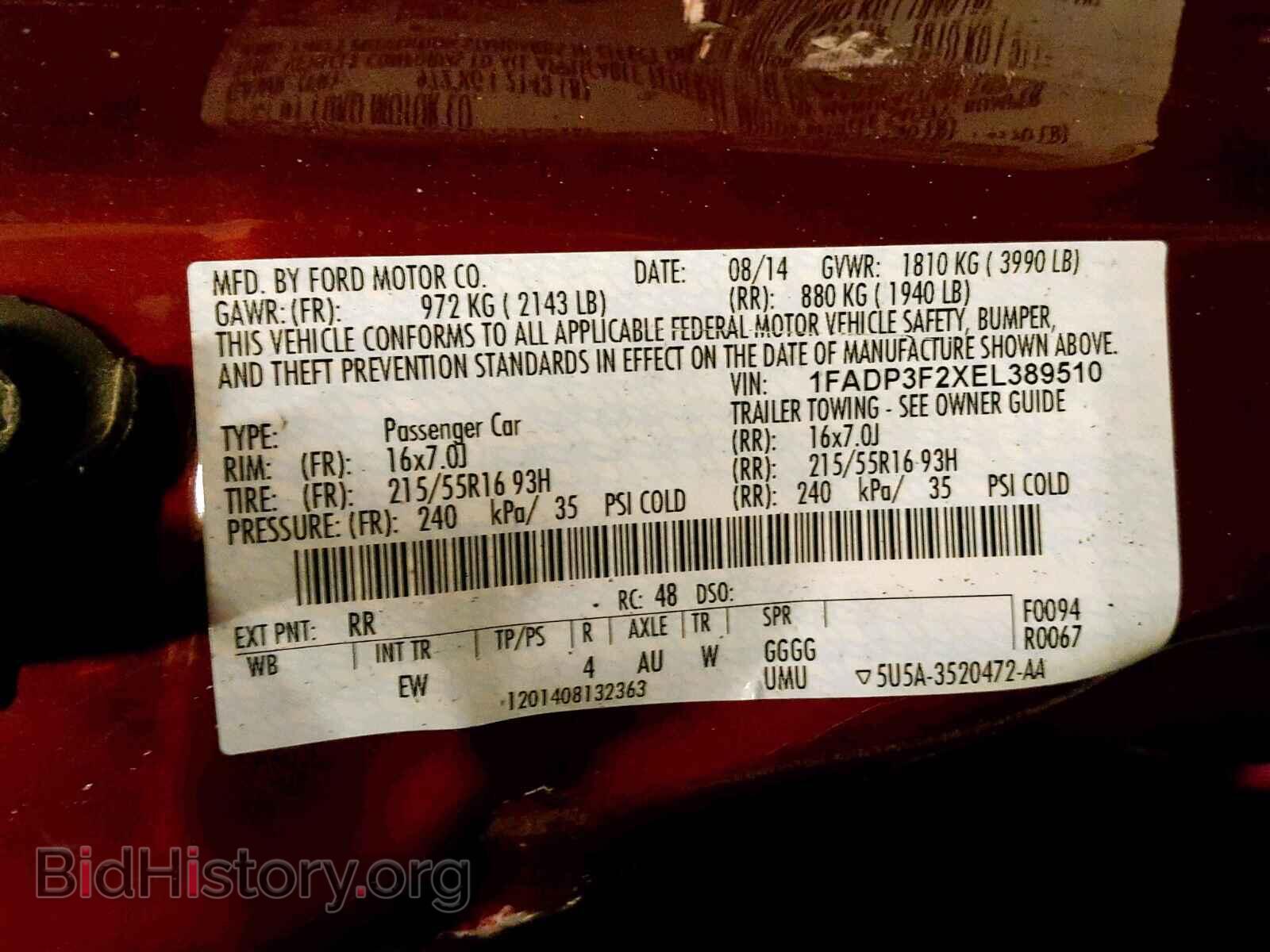 2014 FORD FOCUS SE - VIN: 1FADP3F2XEL389510 - Фото 10