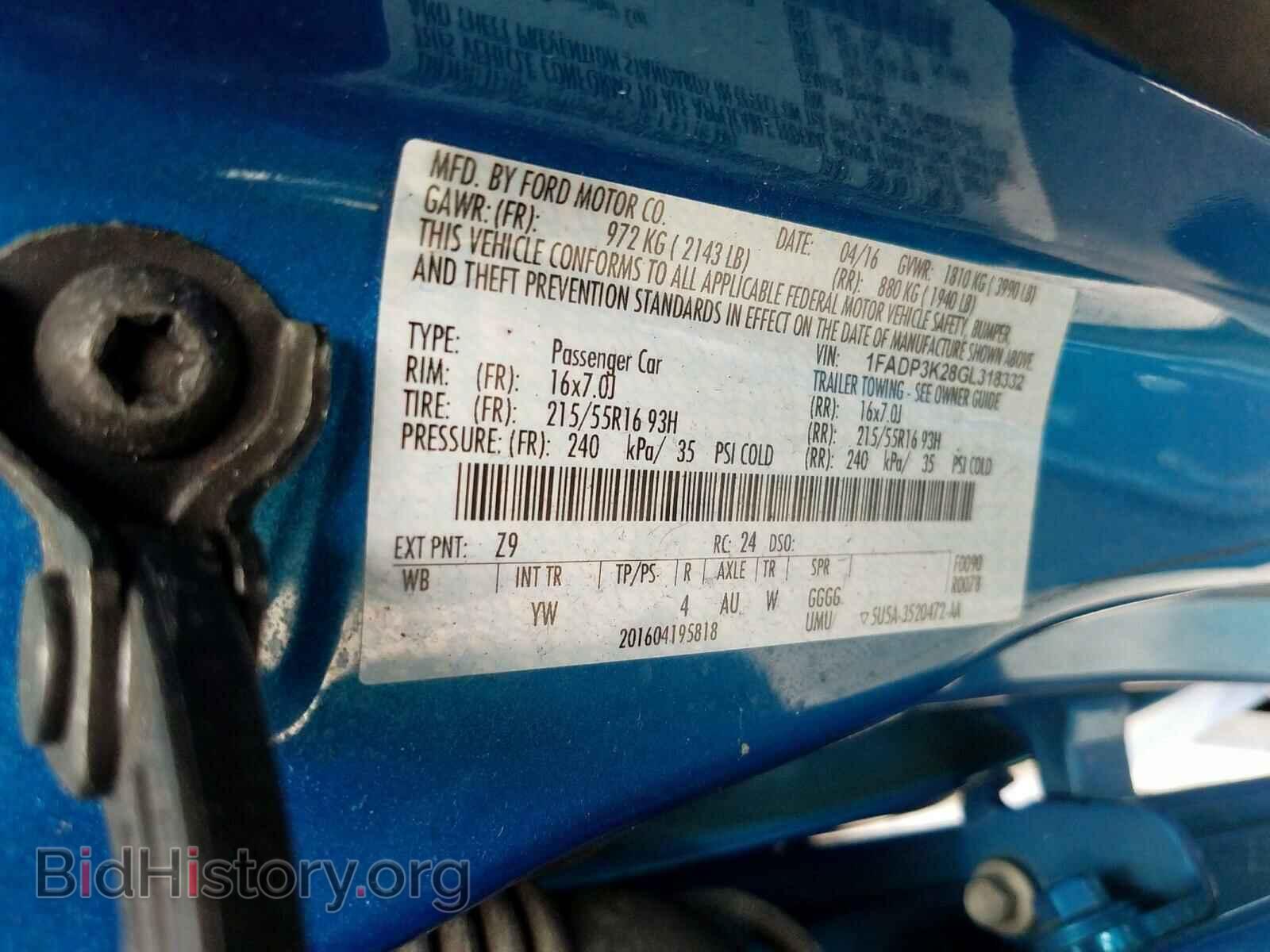 2016 FORD FOCUS - VIN: 1FADP3K28GL318332 - Photo 10