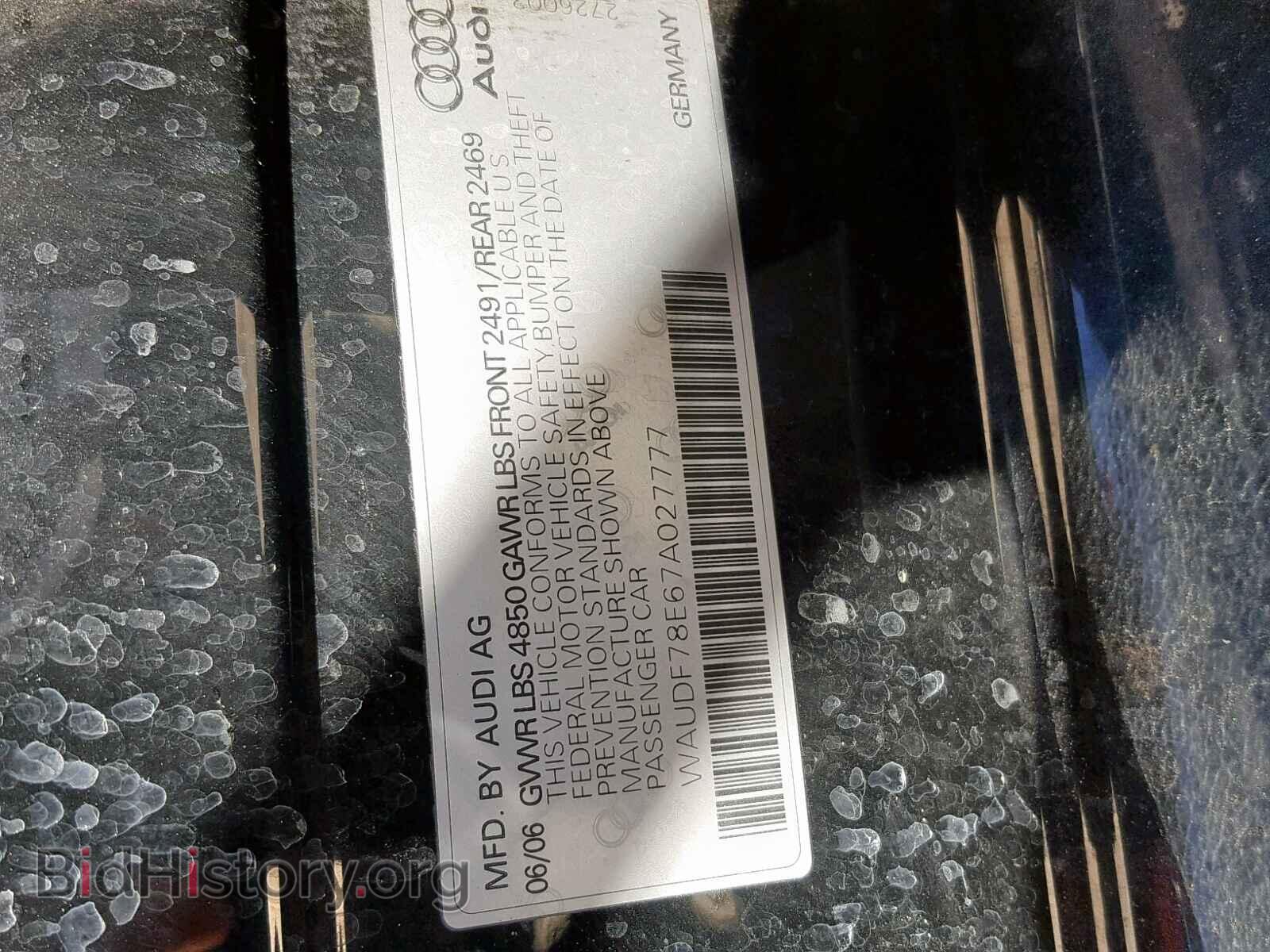 2007 AUDI A4 - VIN: WAUDF78E67A027777 - Фото 10