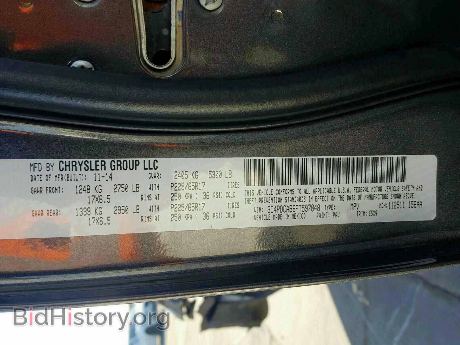 2015 DODGE JOURNEY - VIN: 3C4PDCAB6FT597848 - Photo 10