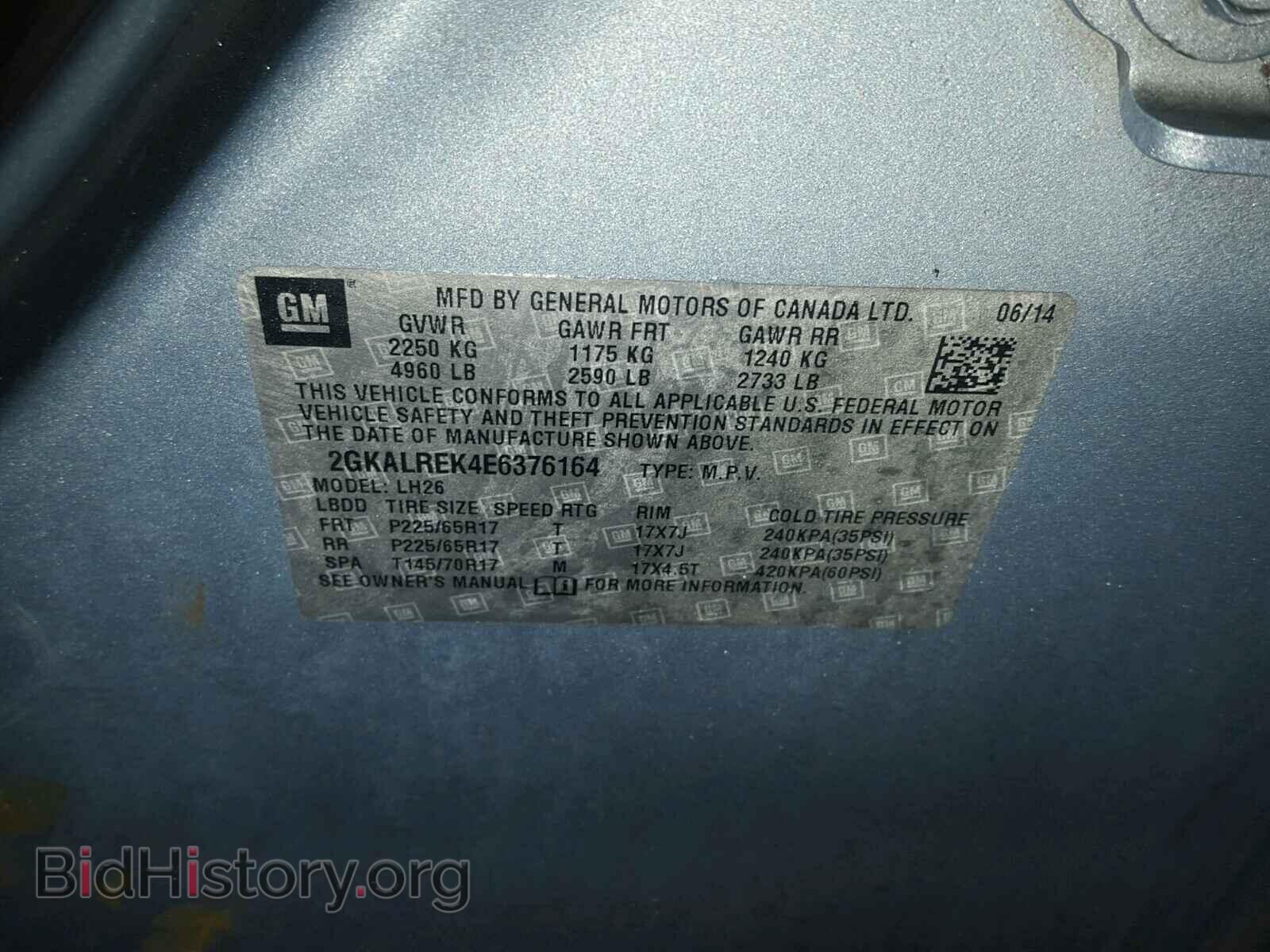 2014 GMC TERRAIN - VIN: 2GKALREK4E6376164 - Photo 10