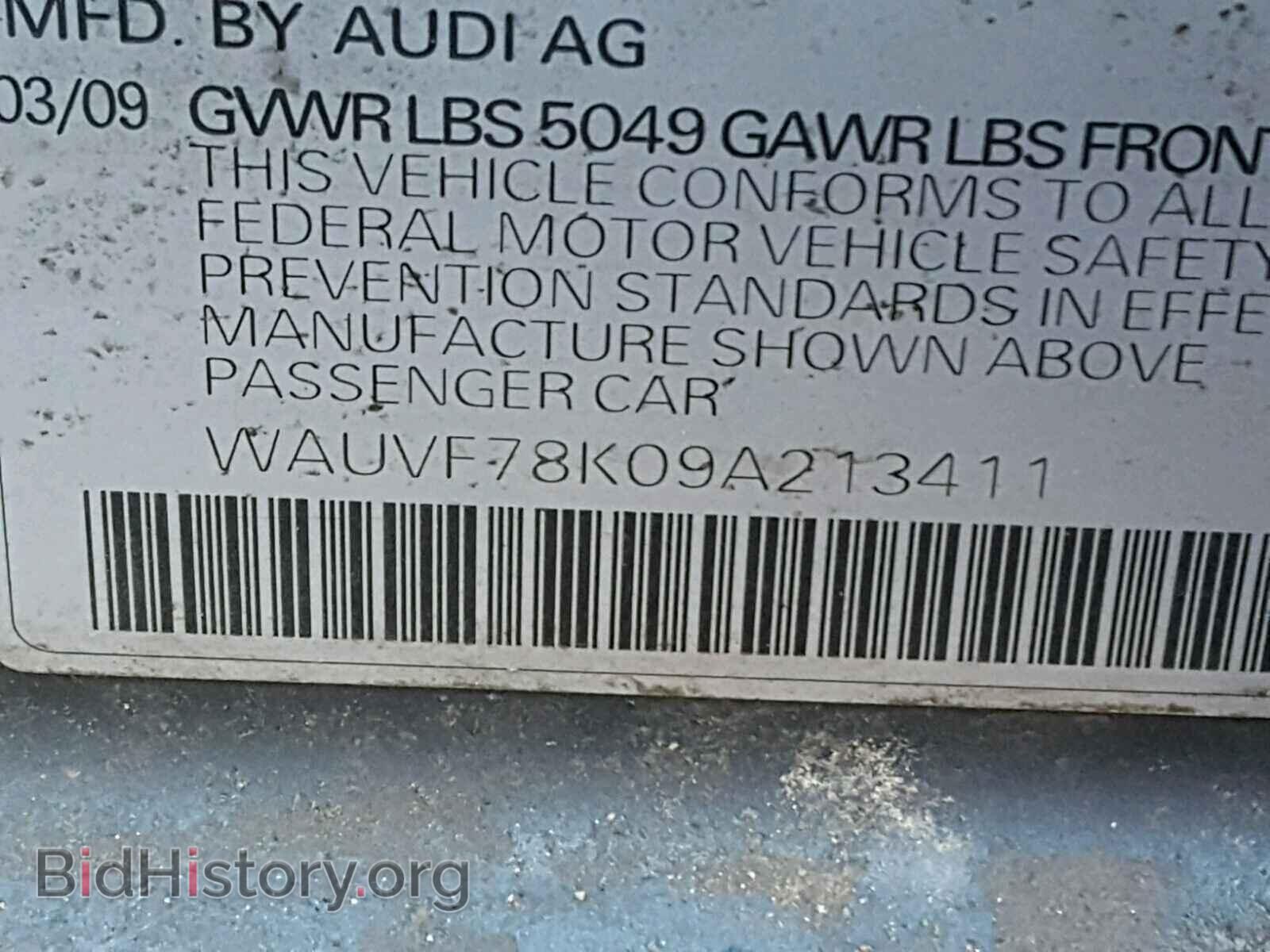 2009 AUDI A4 - VIN: WAUVF78K09A213411 - Фото 10