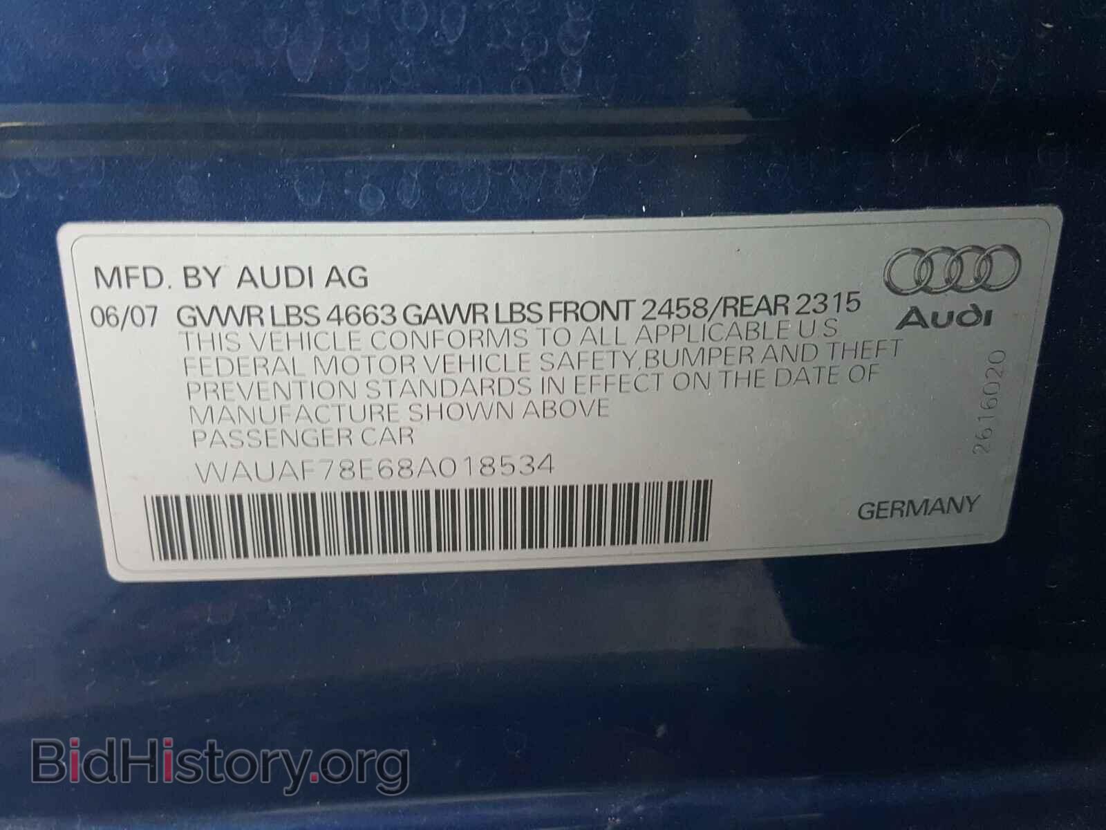 2008 AUDI A4 - VIN: WAUAF78E68A018534 - Фото 10