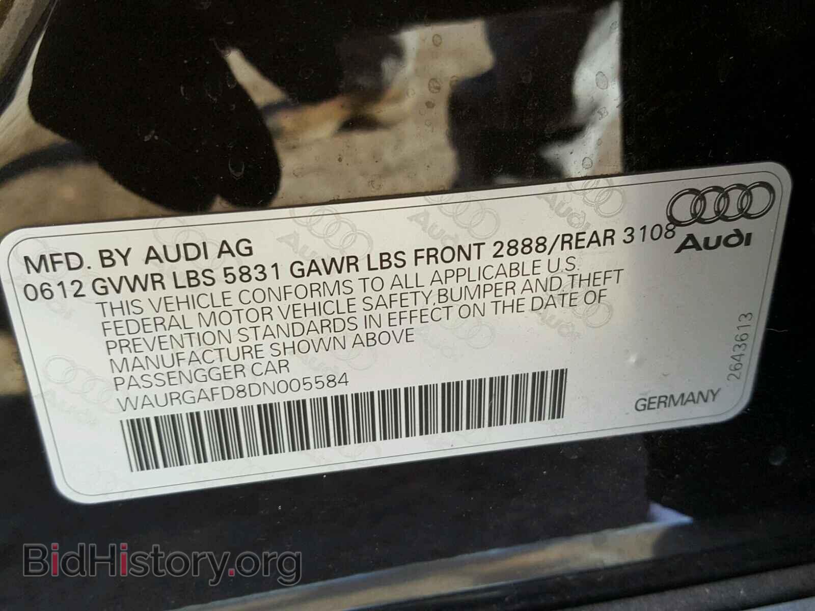 2013 AUDI A8 - VIN: WAURGAFD8DN005584 - Фото 10