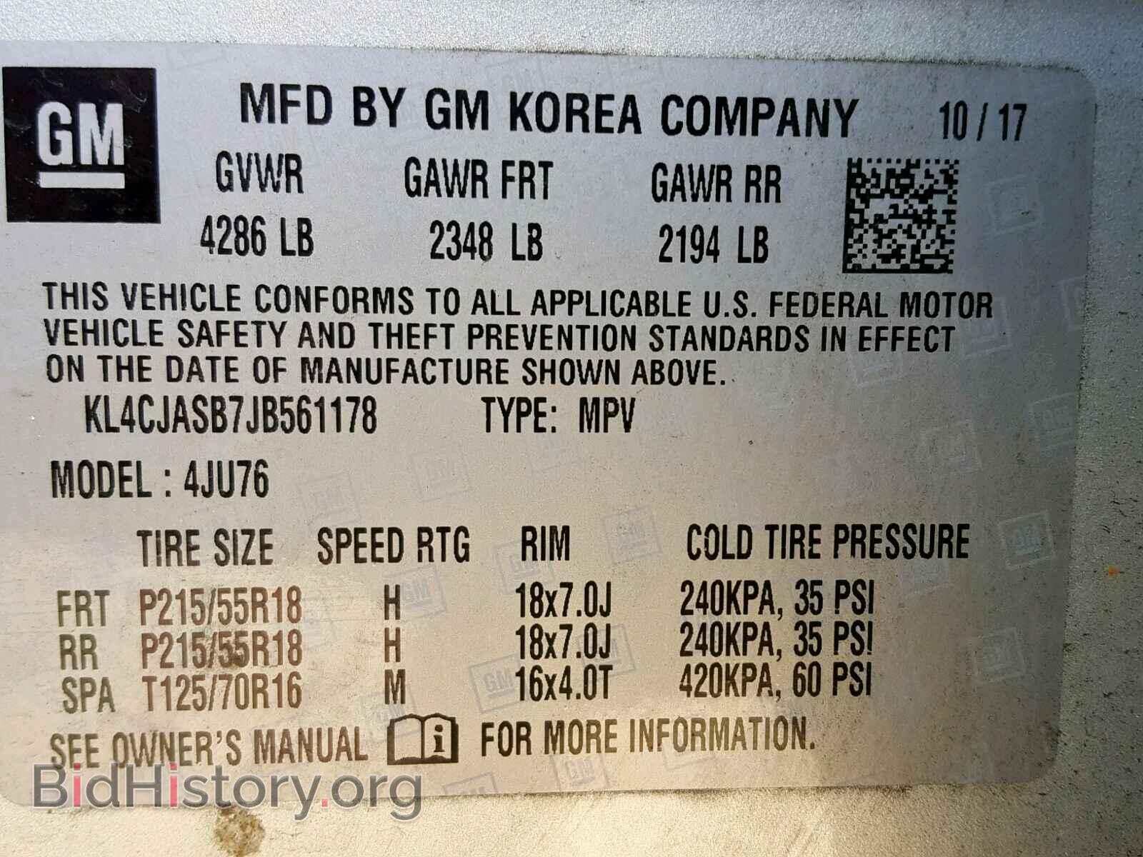 2018 BUICK ENCORE PRE - VIN: KL4CJASB7JB561178 - Фото 10