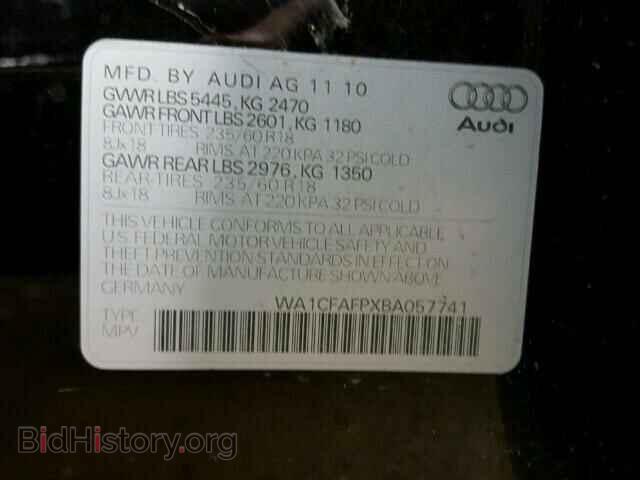2011 AUDI Q5 - VIN: WA1CFAFPXBA057741 - Фото 10