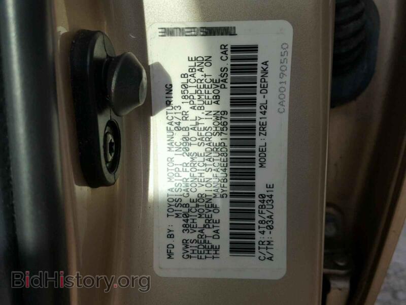 2013 Toyota COROLLA BA (VIN 5YFBU4EE8DP175679) — фото 10 из 10