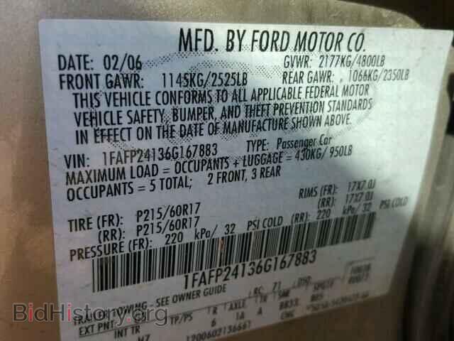 2006 FORD FIVE HUNDR - VIN: 1FAFP24136G167883 - Photo 10