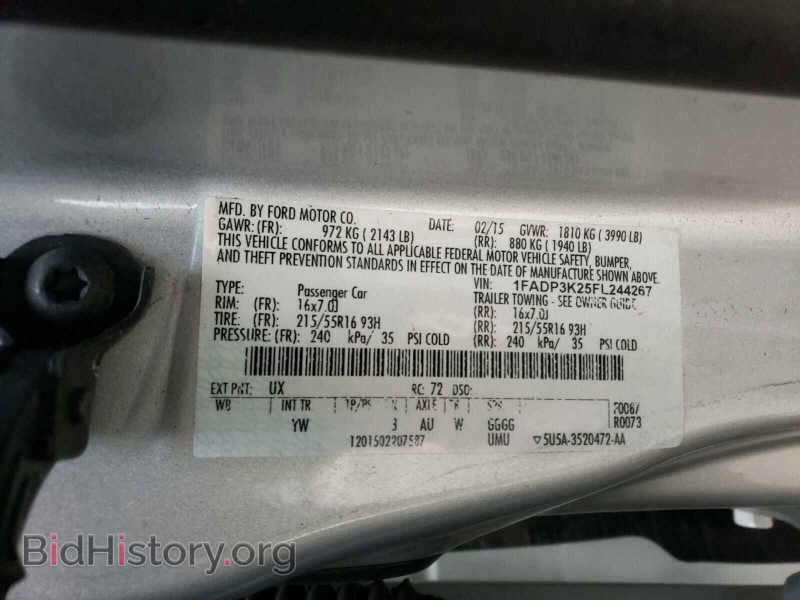 2015 FORD FOCUS - VIN: 1FADP3K25FL244267 - Фото 10