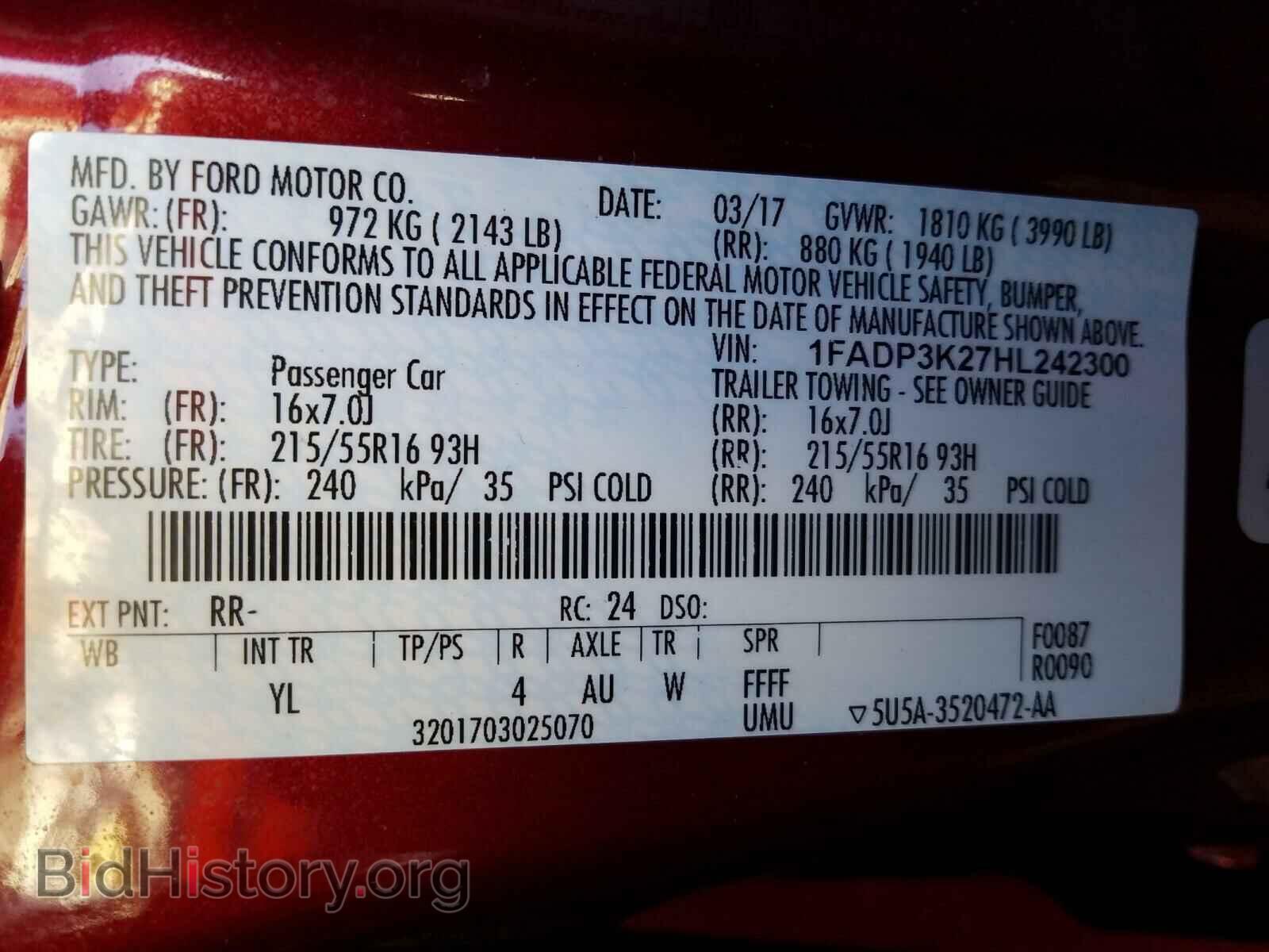 2017 FORD FOCUS - VIN: 1FADP3K27HL242300 - Photo 10