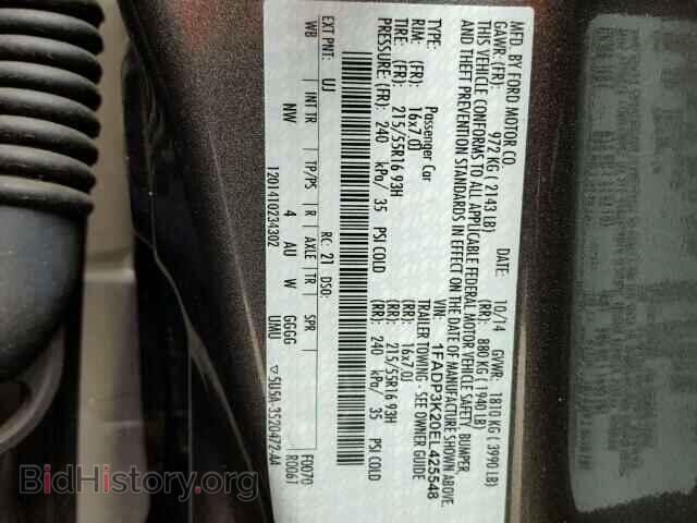 2014 FORD FOCUS - VIN: 1FADP3K20EL425548 - Photo 10