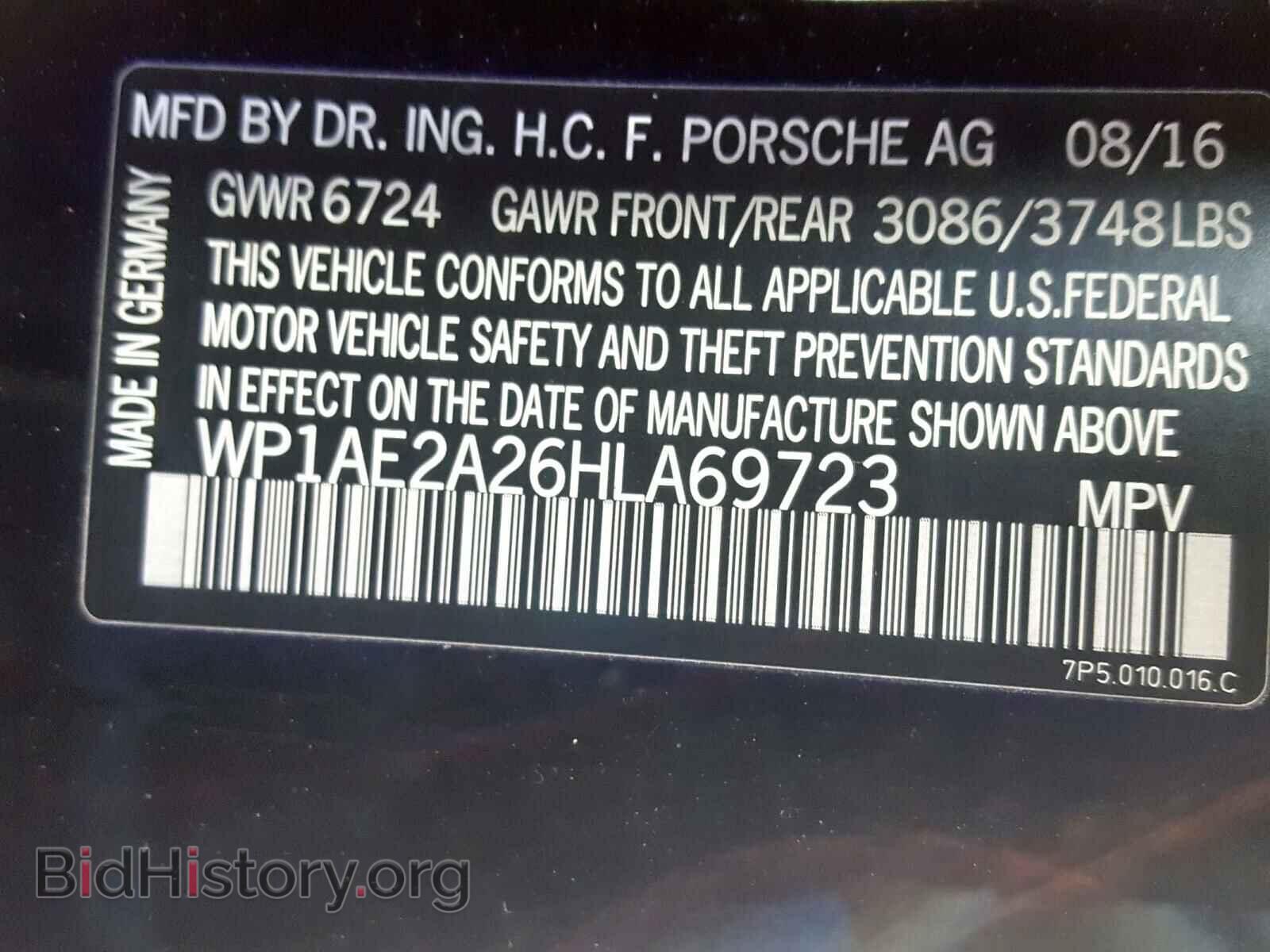 2017 PORSCHE CAYENNE - VIN: WP1AE2A26HLA69723 - Фото 10