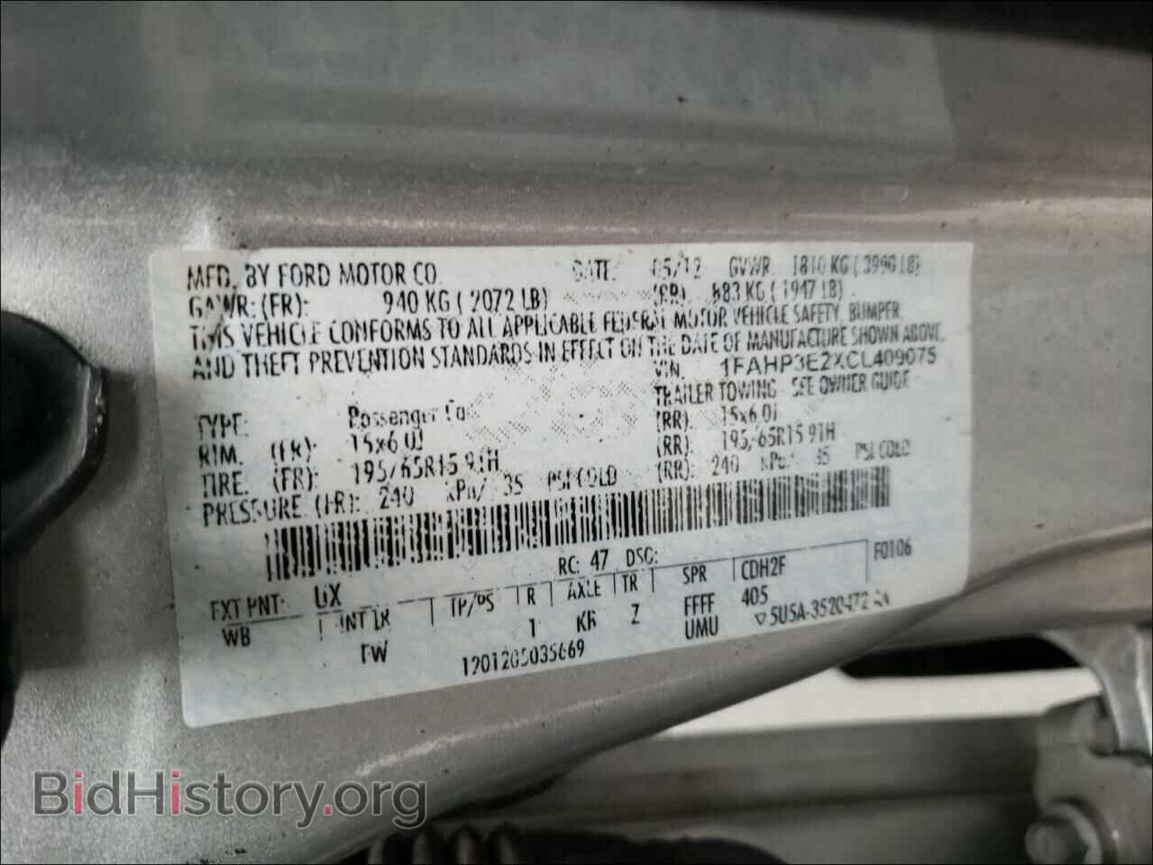 2012 FORD FOCUS - VIN: 1FAHP3E2XCL409075 - Photo 10