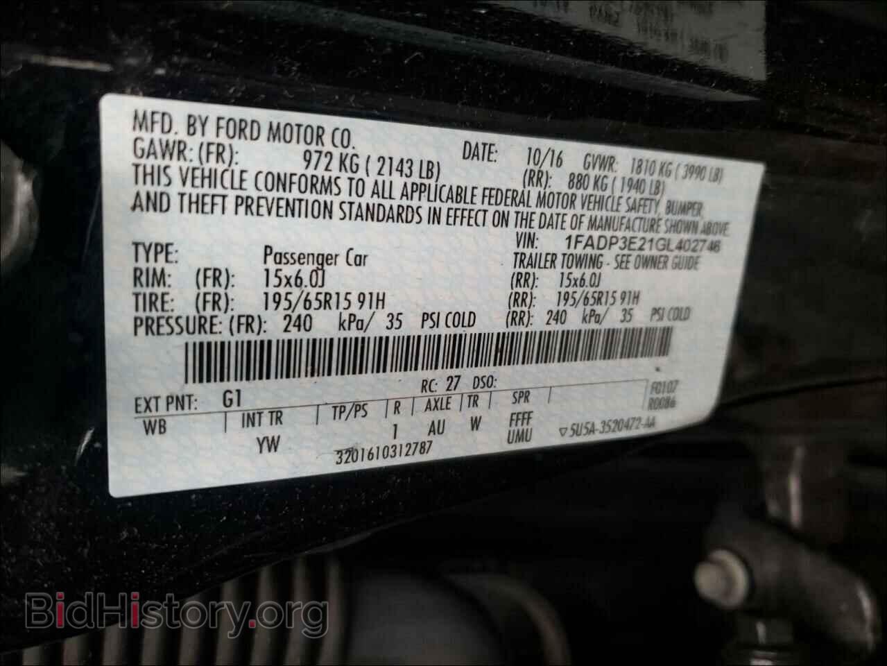 2016 FORD FOCUS - VIN: 1FADP3E21GL402746 - Photo 10