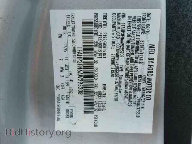 2010 FORD FOCUS - VIN: 1FAHP3FN6AW295208 - Фото 10