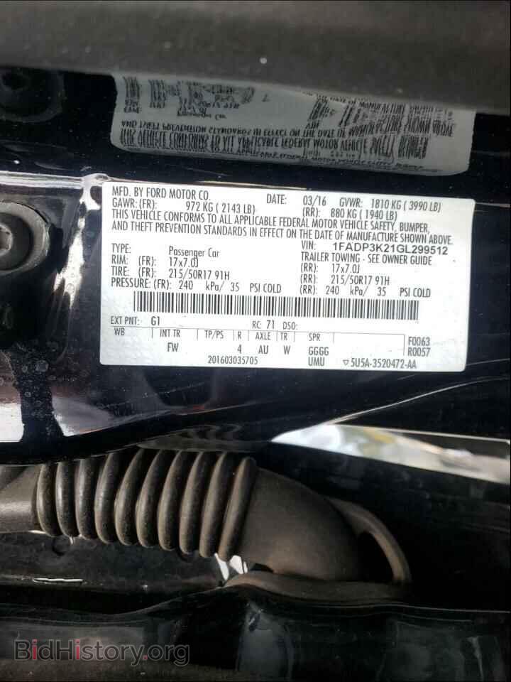 2016 FORD FOCUS - VIN: 1FADP3K21GL299512 - Фото 10