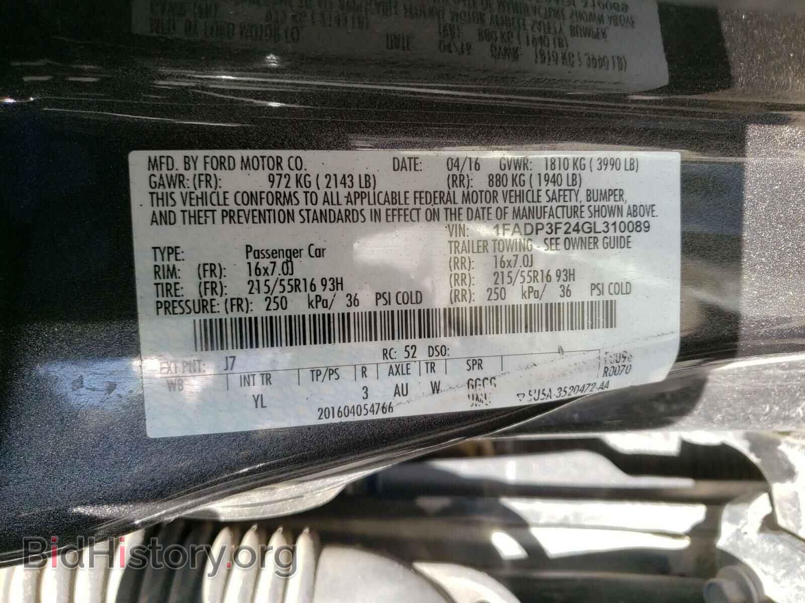 2016 FORD FOCUS - VIN: 1FADP3F24GL310089 - Photo 10