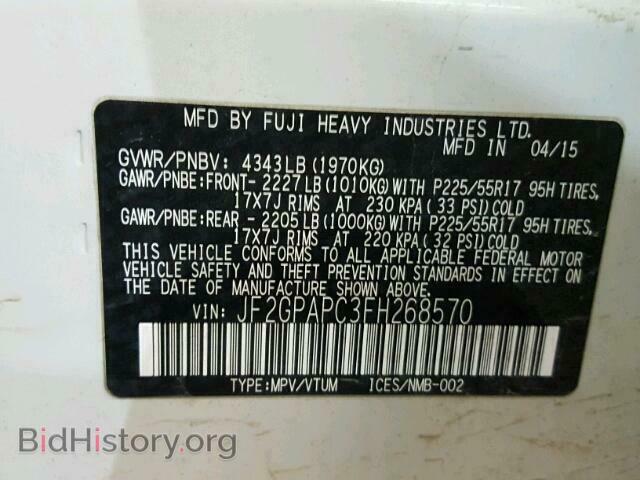 2015 SUBARU XV - VIN: JF2GPAPC3FH268570 - Фото 10