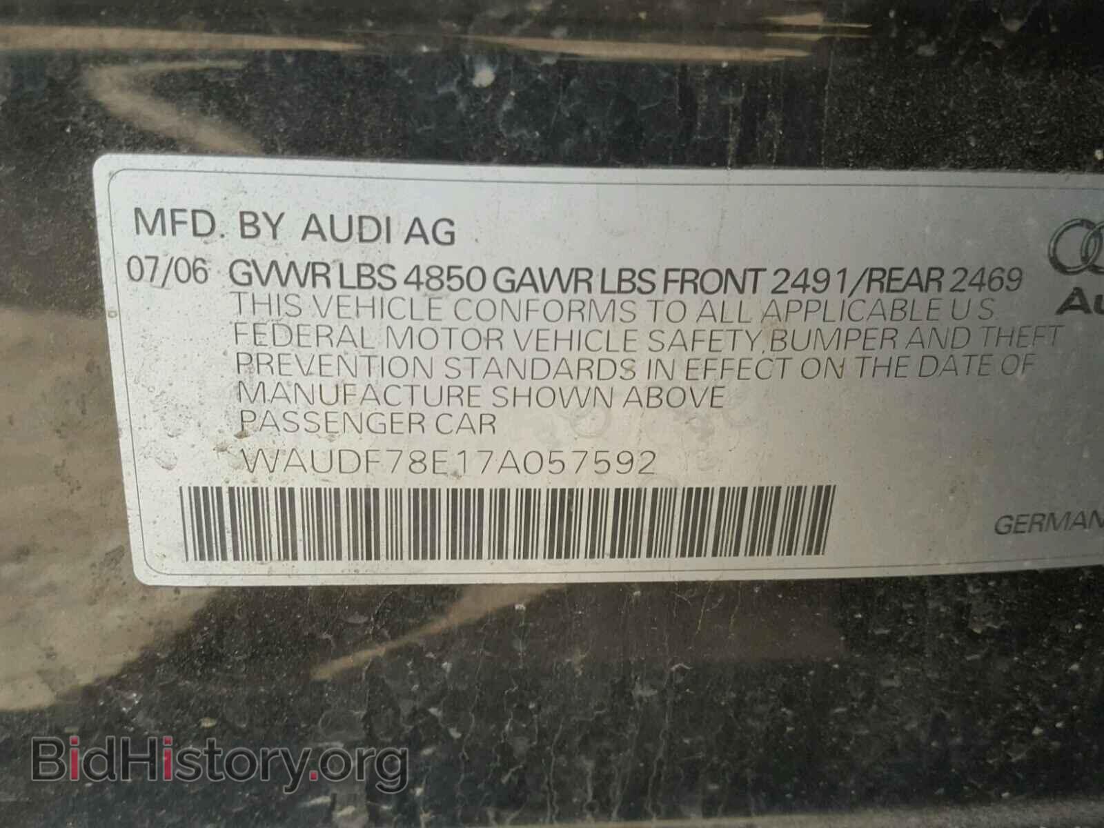 2007 AUDI A4 - VIN: WAUDF78E17A057592 - Фото 10