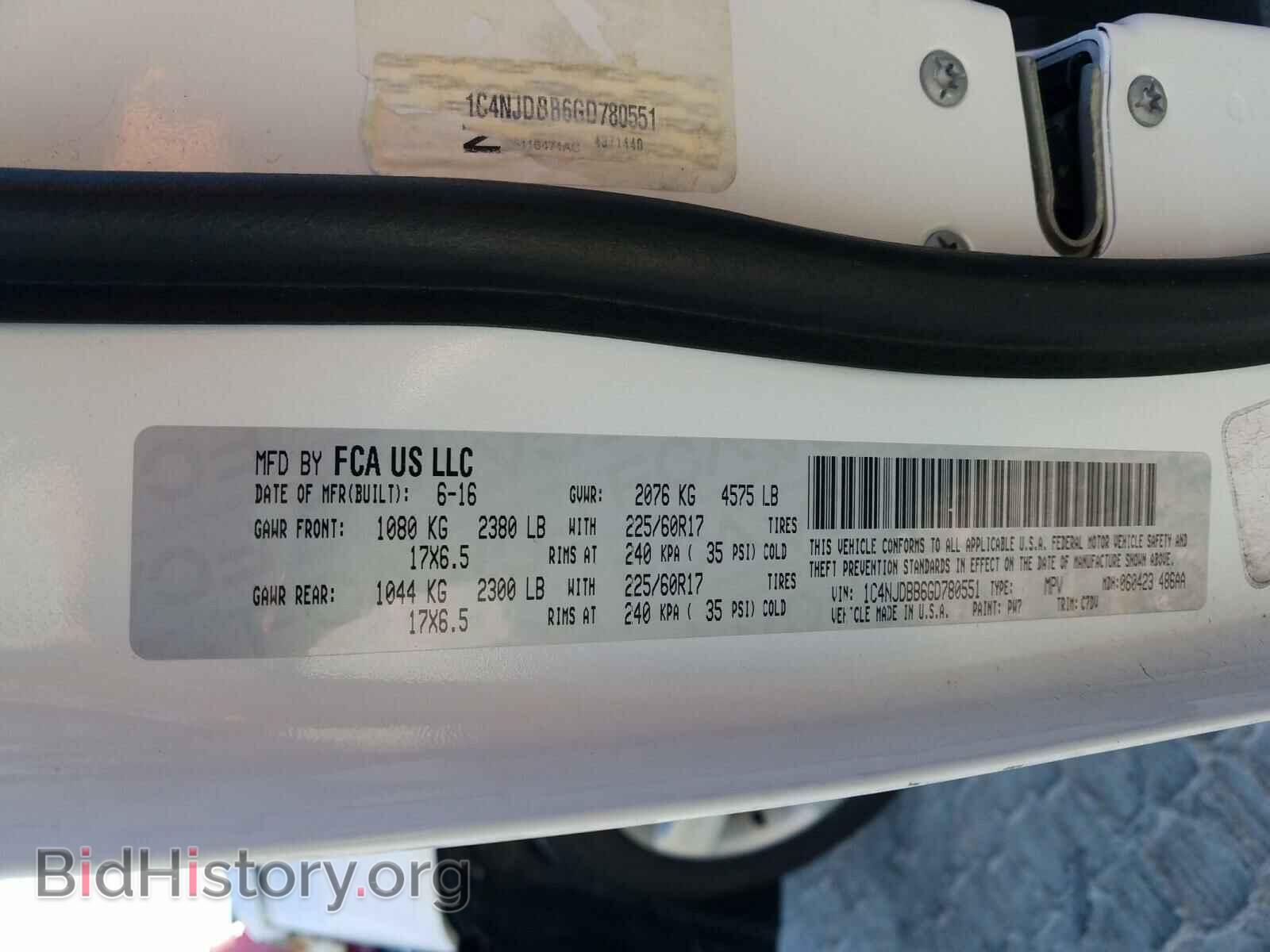2016 JEEP COMPASS - VIN: 1C4NJDBB6GD780551 - Photo 10