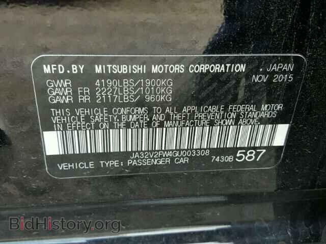 2016 MITSUBISHI LANCER - VIN: JA32V2FW4GU003308 - Фото 10