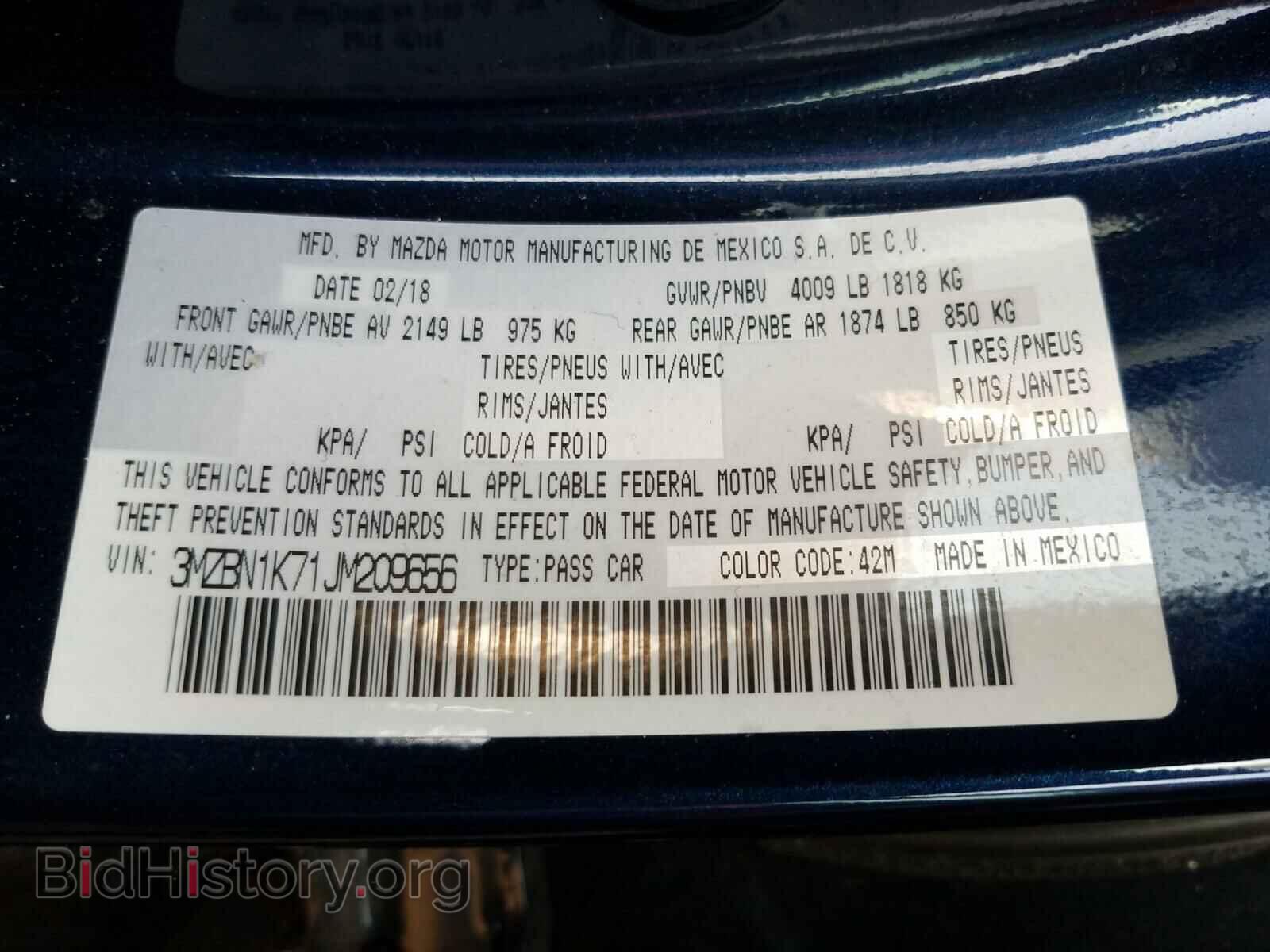 2018 MAZDA 3 - VIN: 3MZBN1K71JM209656 - Фото 10