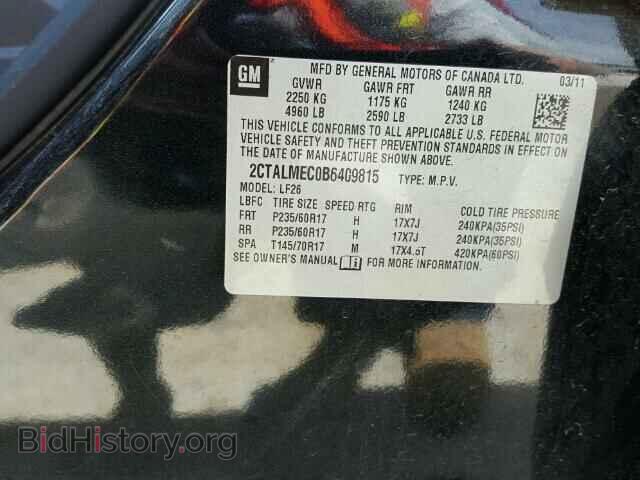 2011 GMC TERRAIN - VIN: 2CTALMEC0B6409815 - Photo 10