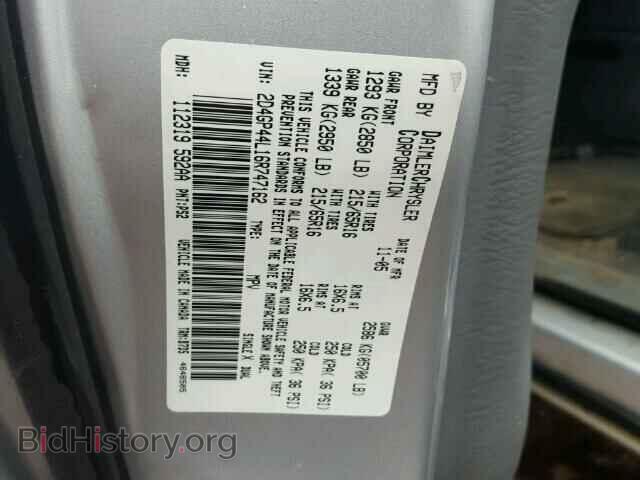 2006 DODGE CARAVAN - VIN: 2D4GP44L16R747162 - Фото 10