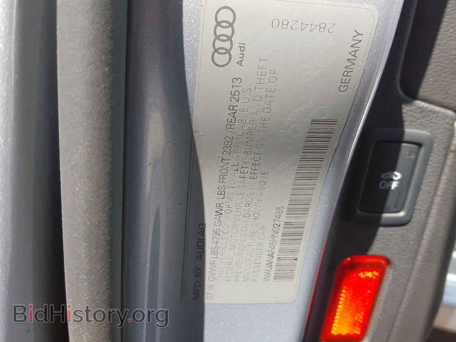 2017 AUDI A4 - VIN: WAUANAF45HN027485 - Фото 10