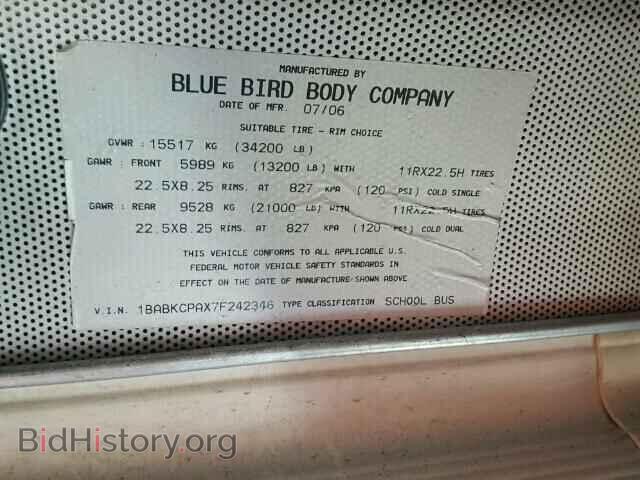 2007 BLUE BIRD ALL MODELS - VIN: 1BABKCPAX7F242346 - Фото 10