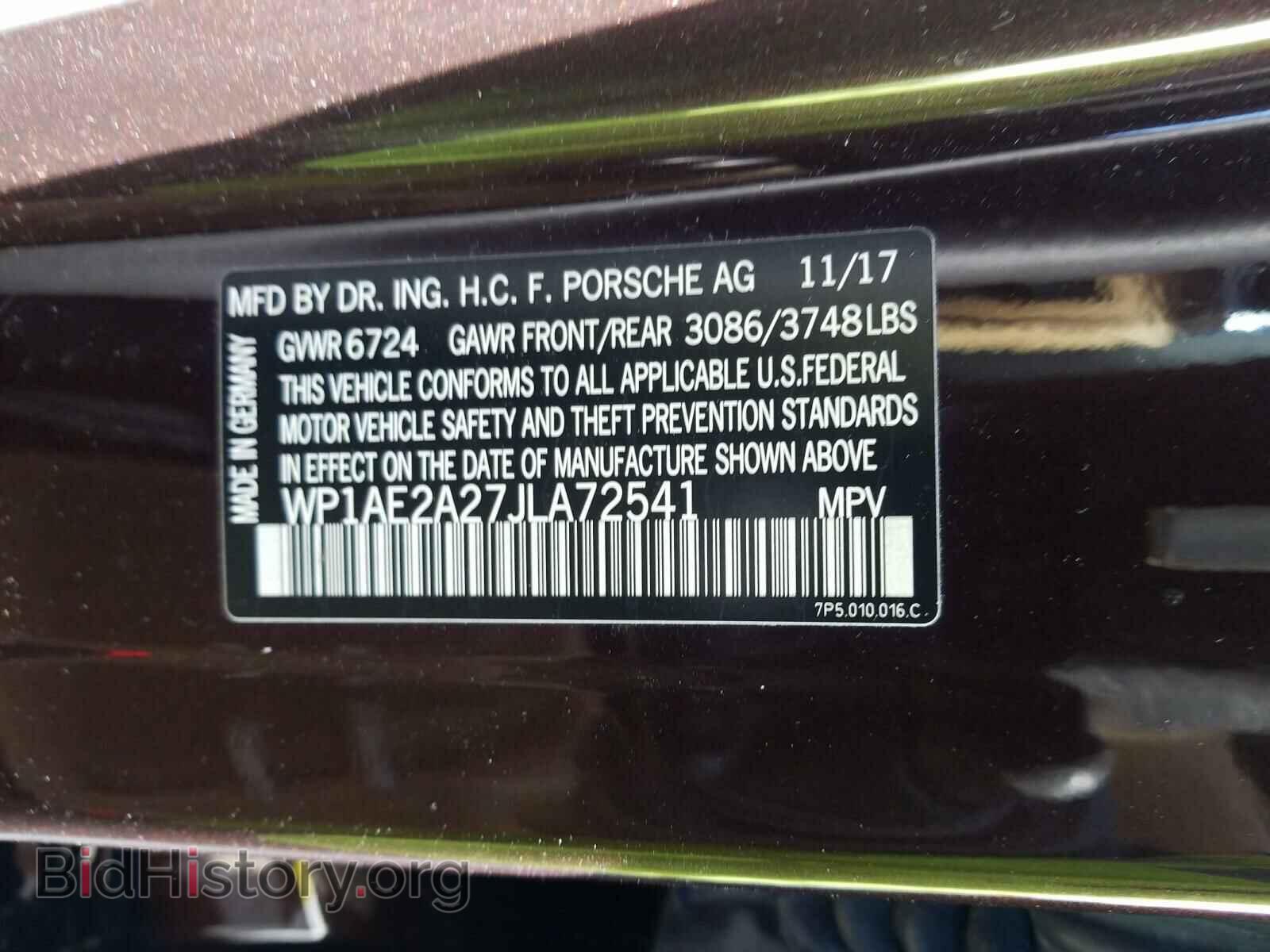 2018 PORSCHE CAYENNE - VIN: WP1AE2A27JLA72541 - Фото 10