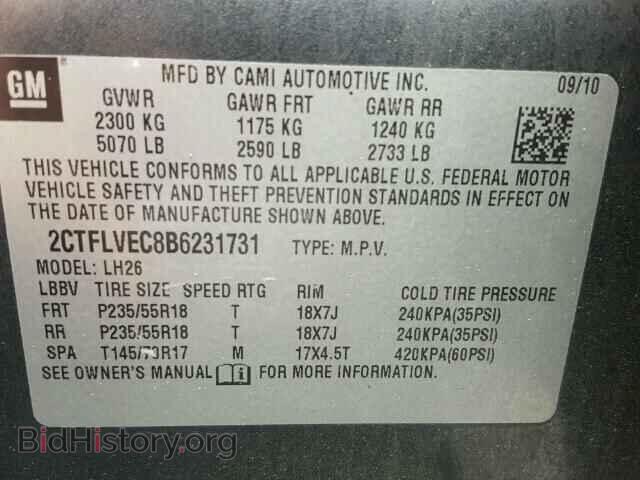 2011 GMC TERRAIN - VIN: 2CTFLVEC8B6231731 - Фото 10