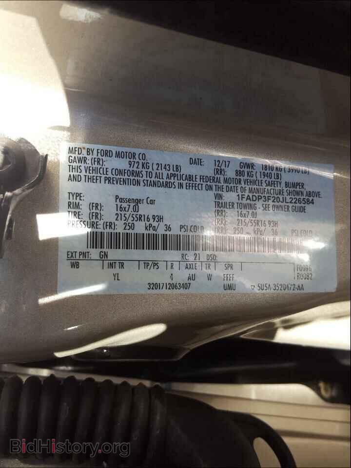 2018 FORD FOCUS - VIN: 1FADP3F20JL226584 - Фото 10