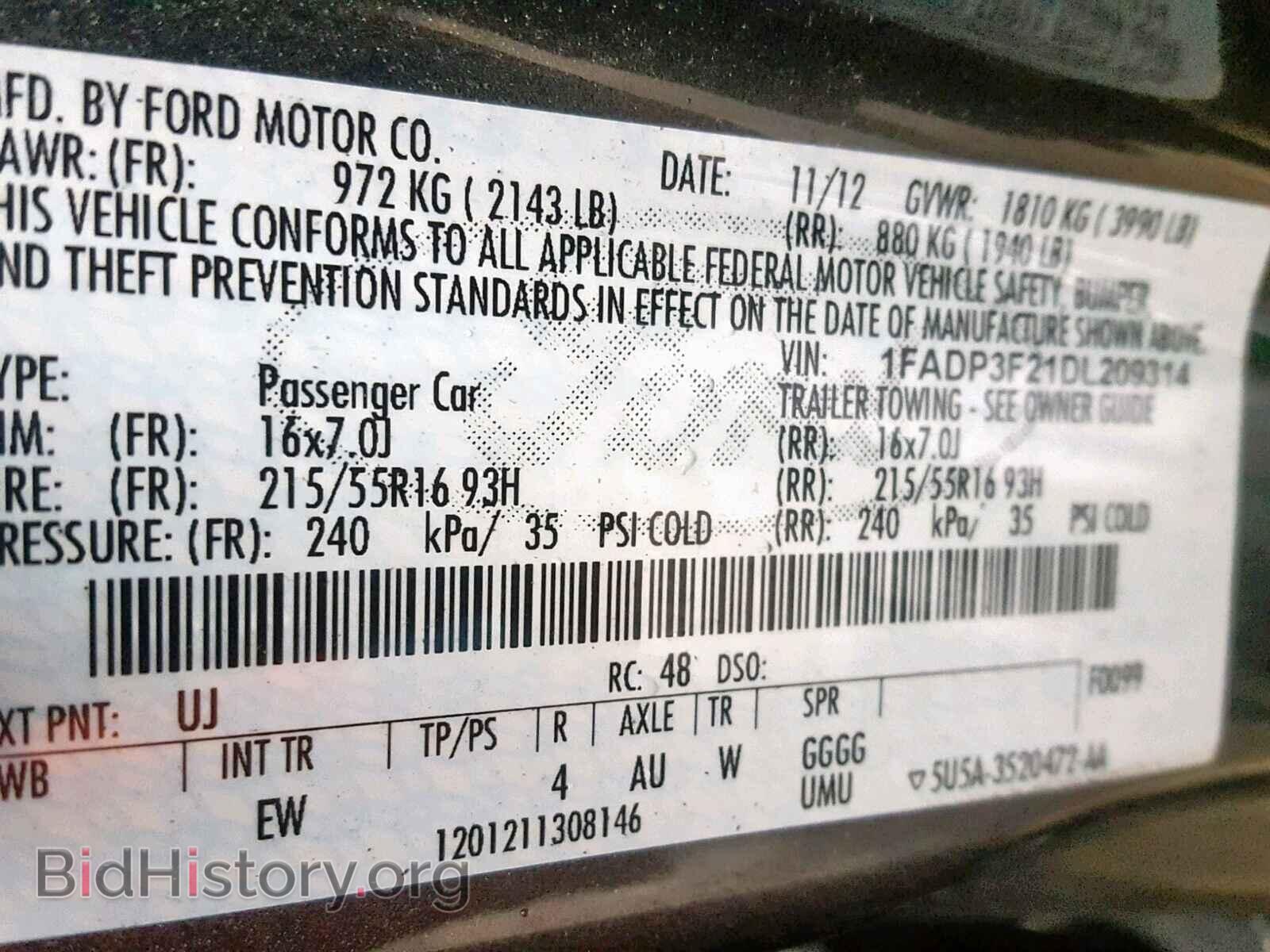 2013 FORD FOCUS SE - VIN: 1FADP3F21DL209314 - Фото 10