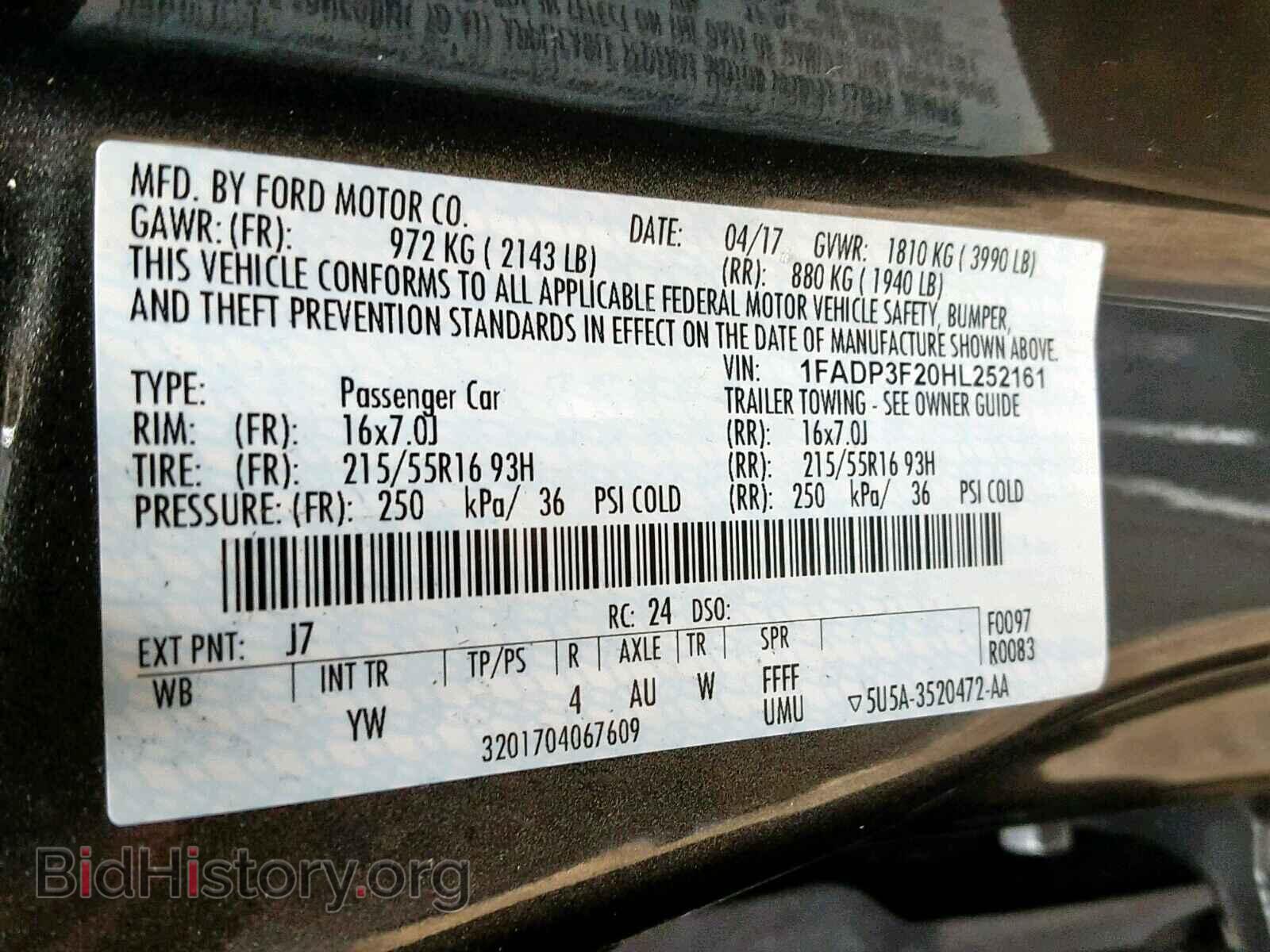 2017 FORD FOCUS SE - VIN: 1FADP3F20HL252161 - Фото 10