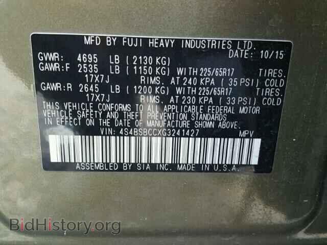 2016 SUBARU OUTBACK - VIN: 4S4BSBCCXG3241427 - Photo 10