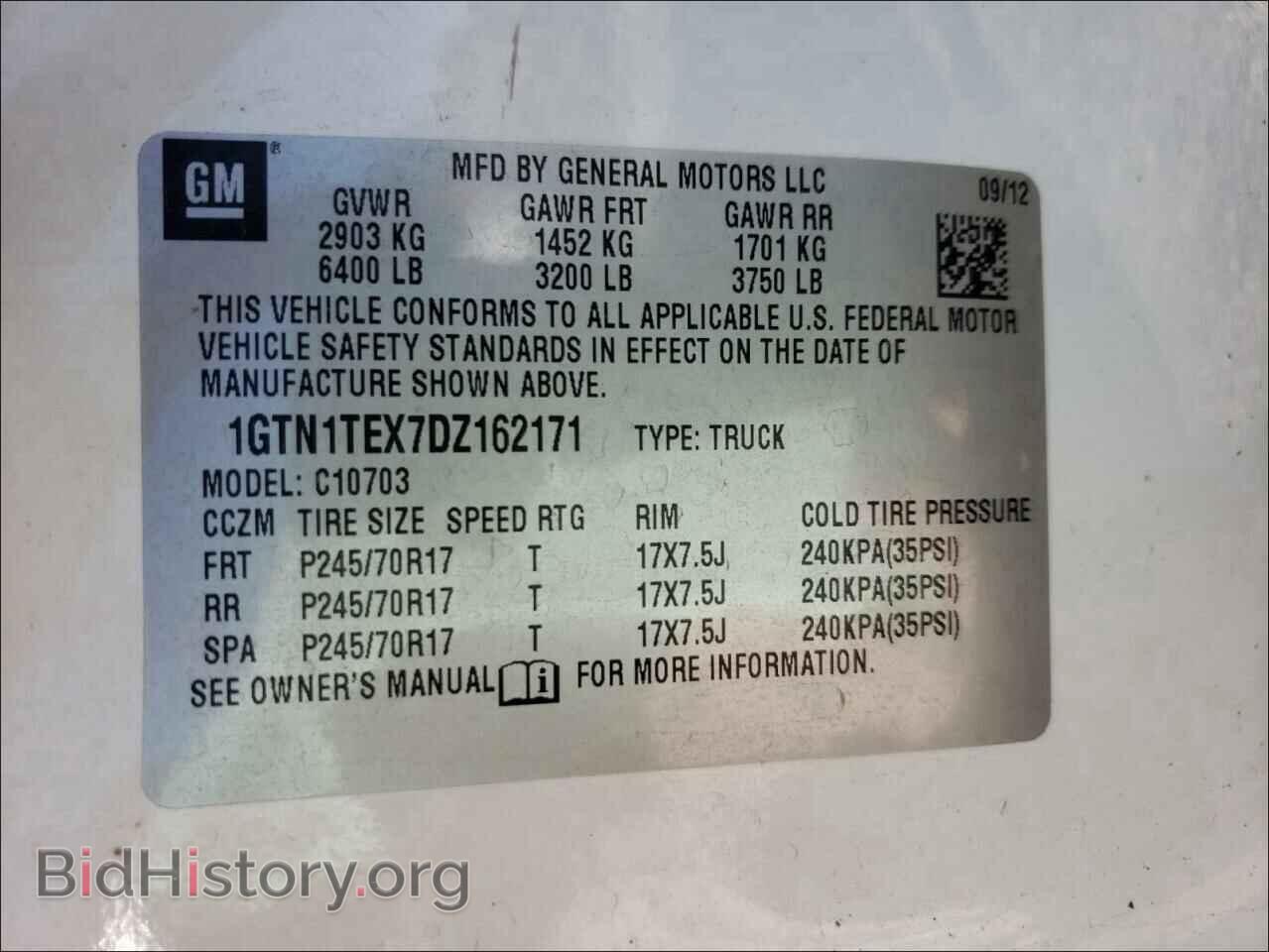 2013 GMC SIERRA - VIN: 1GTN1TEX7DZ162171 - Фото 10